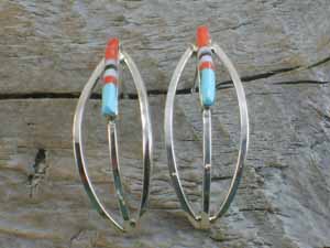 Sterling Silver Post Earrings Inlay